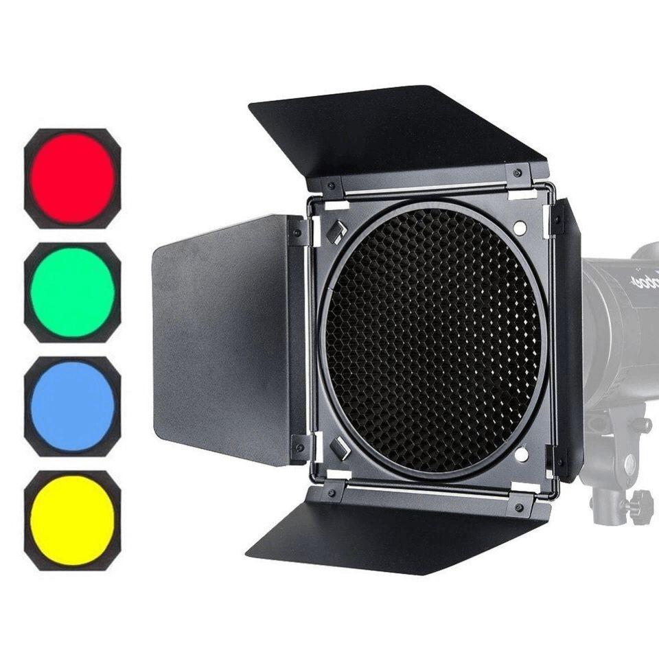 BARNDOOR 4 FILTER MÀU, LƯỚI TỔ ONG, NGÀM BOWEN BD-04