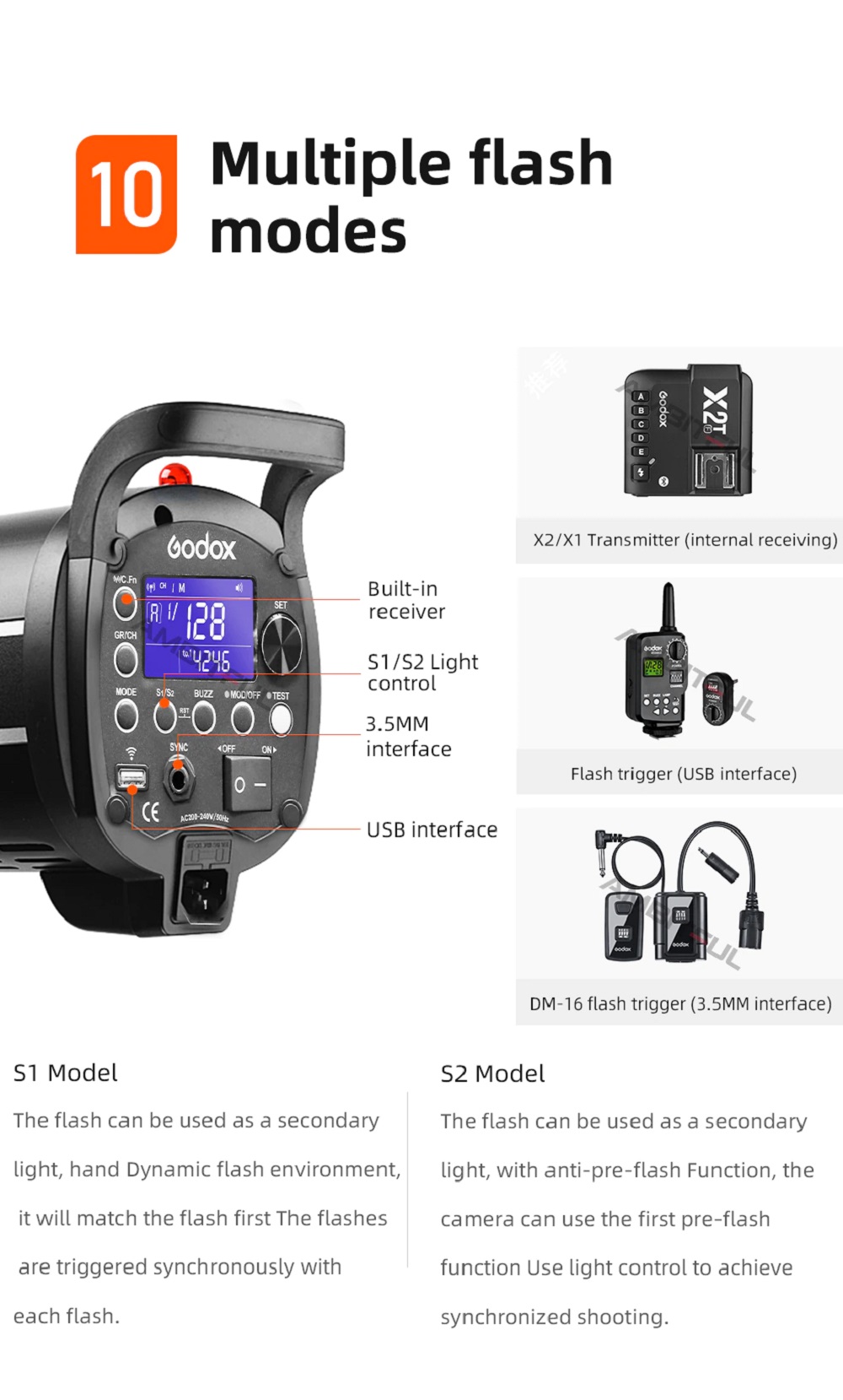 Đèn Flash studio Quicker Godox QT800II M Chính Hãng