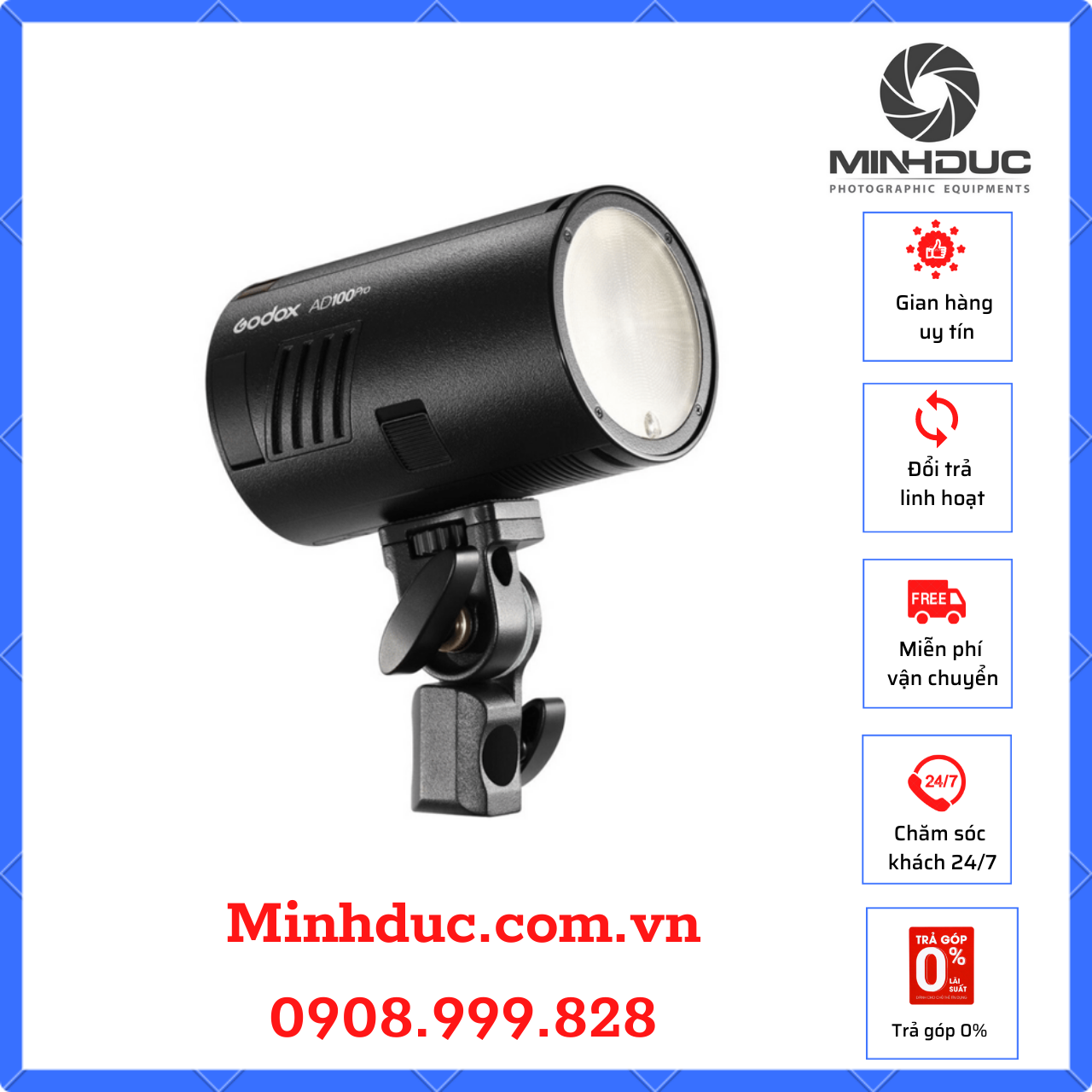 Đèn GODOX AD100 PRO - Chính hãng - BH 12 tháng