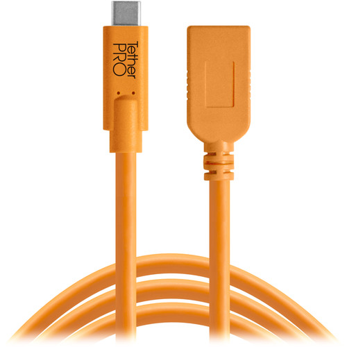 Cáp Tether Tools - USB C to USB Female adapter (Extender) - Dài 4.6m- Màu CamCUCA415-ORG