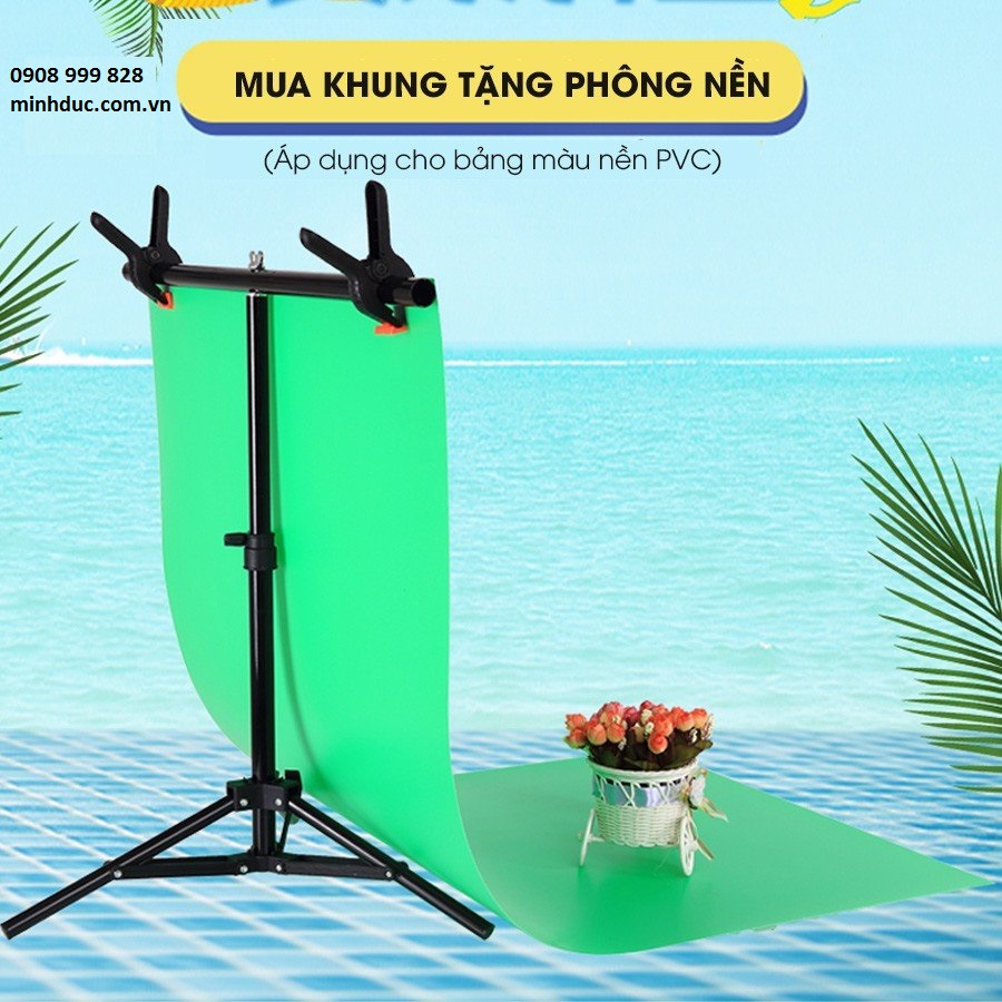 Khung treo phông nền hình chữ T 68x75cm ( tặng kèm phông nền pvc)