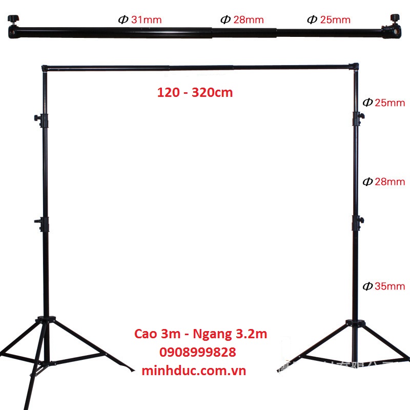 Bộ giá treo phông - khung treo phông di động lớn 3m x 3.2m