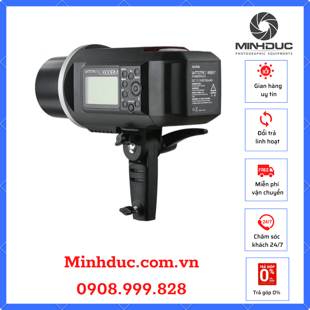 Combo Đèn Flash AD600 BM + Trigger X1 T + Chóa reflector chụp ngoại cảnh