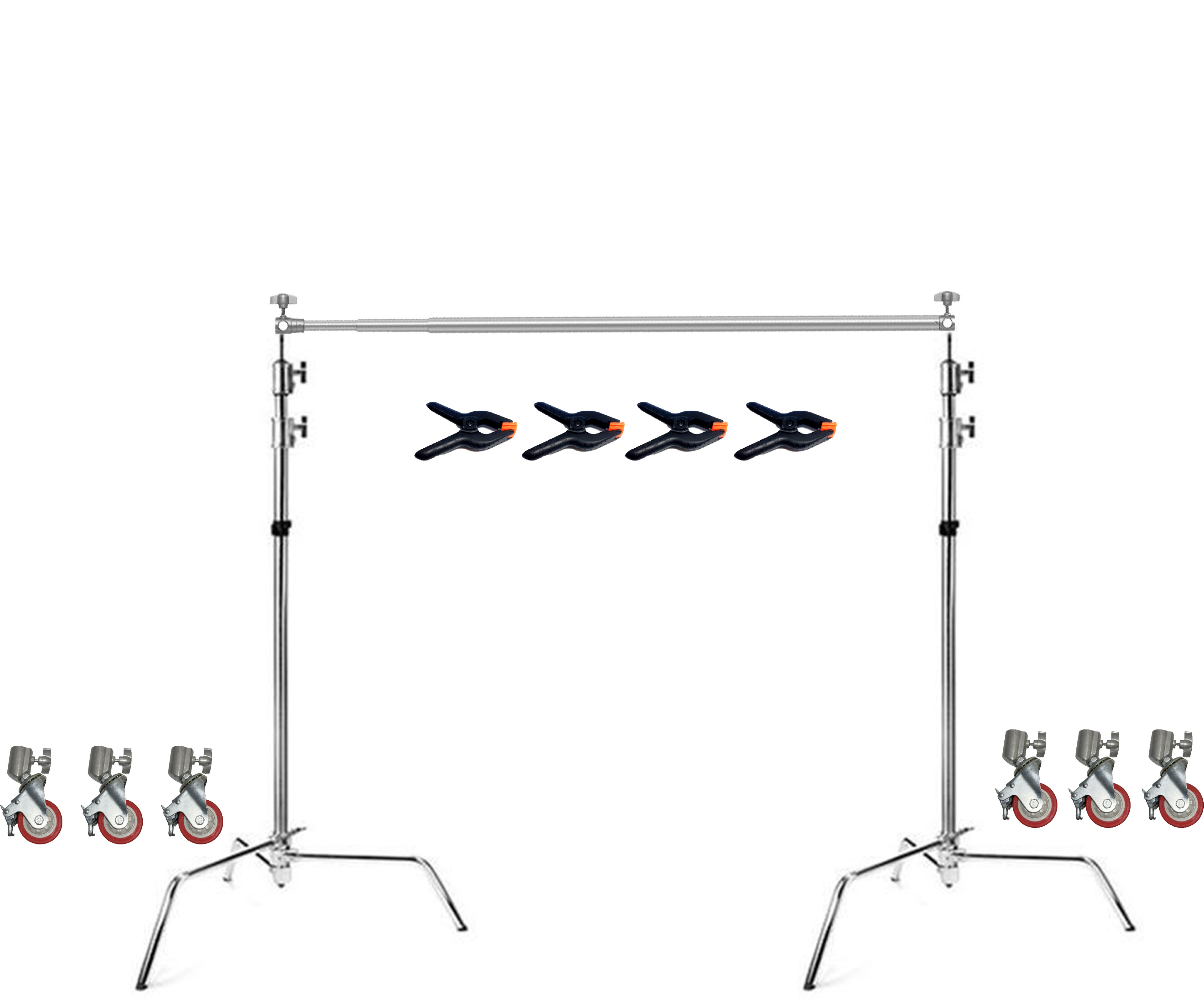 Bộ giá treo phông C-Stand - khung treo phông di động Inox 3.3m X 3M + bánh xe