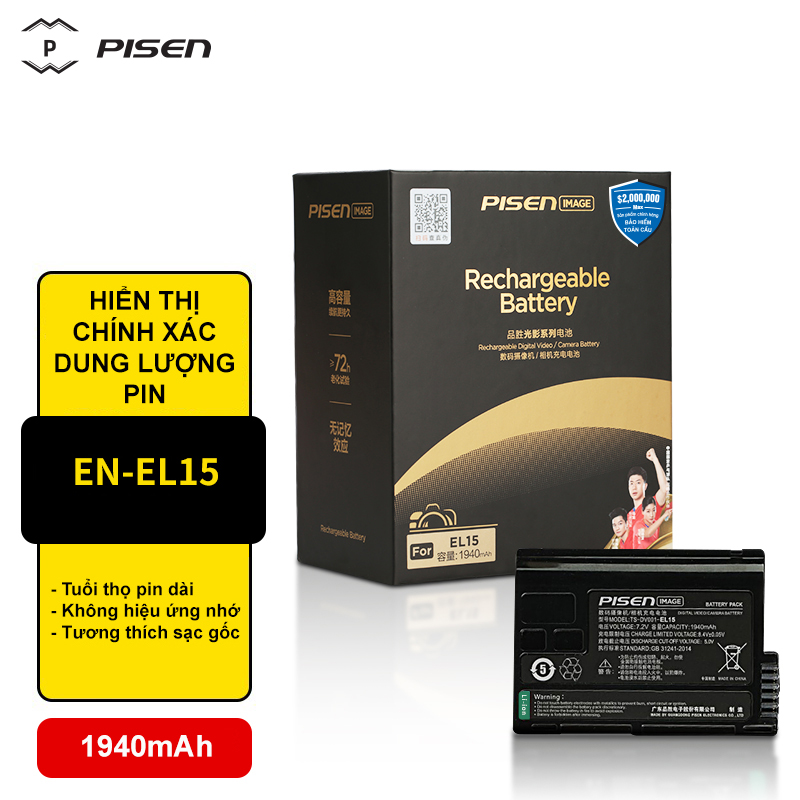 Pin Máy Ảnh Pisen Nikon EL15 ( Phiên Bản Light And Shadown )