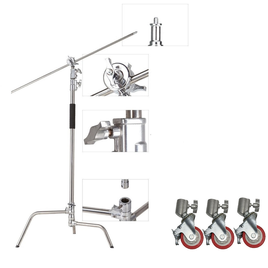 Chân Jinbei CK1 C-Stand INOX và bánh xe PT25