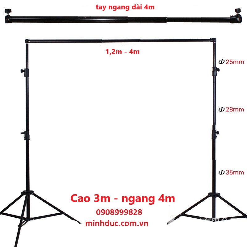 Bộ giá treo phông - khung treo phông di động lớn 3m x 4m
