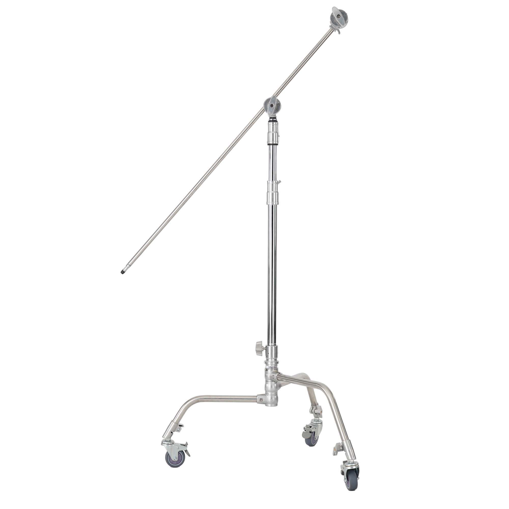 Chân Đèn C stand CK30 pro Inox tay boom 2 khớp có bánh xe 