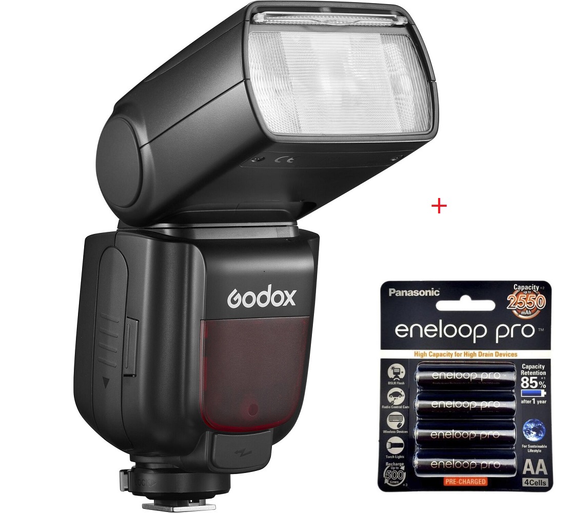 Combo Đèn Flash Godox TT685II + Bộ pin Eneloop AA 1900mah