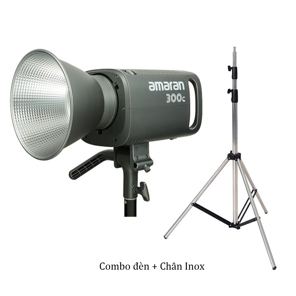 Combo Đèn led Aputure Amaran 300C  RGBWW Full Color + Chân đèn Inox