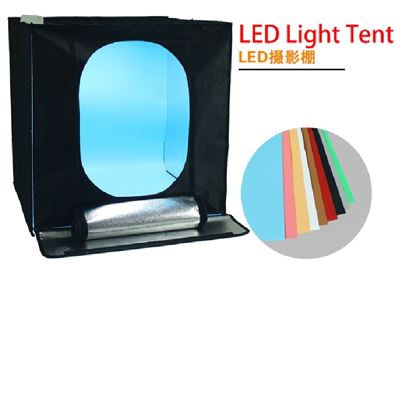 Hộp Chụp LED light tent 60x60 with 4 PVC backdrops (60W - 120 BÓNG LED)