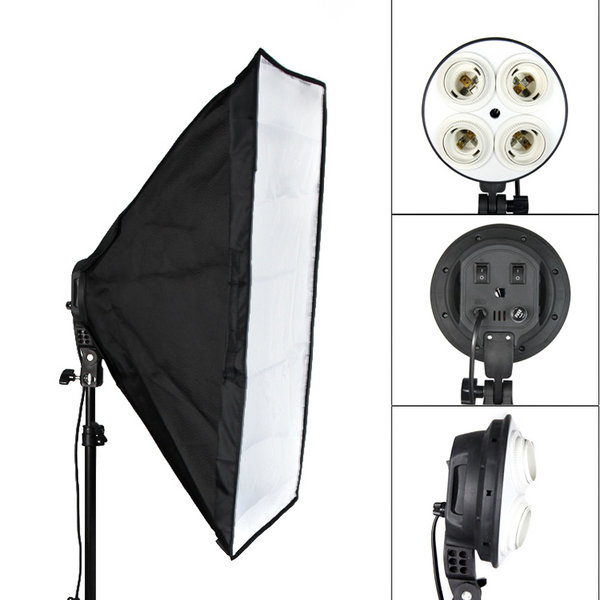 Combo đui đèn 4 và softbox 50x70cm 