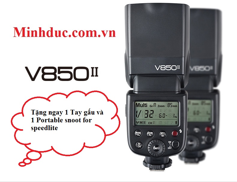 BỘ KIT FLASH GODOX VING 850II  GN58 HSS FOR CANON/NIKON/PENTAX/SONY