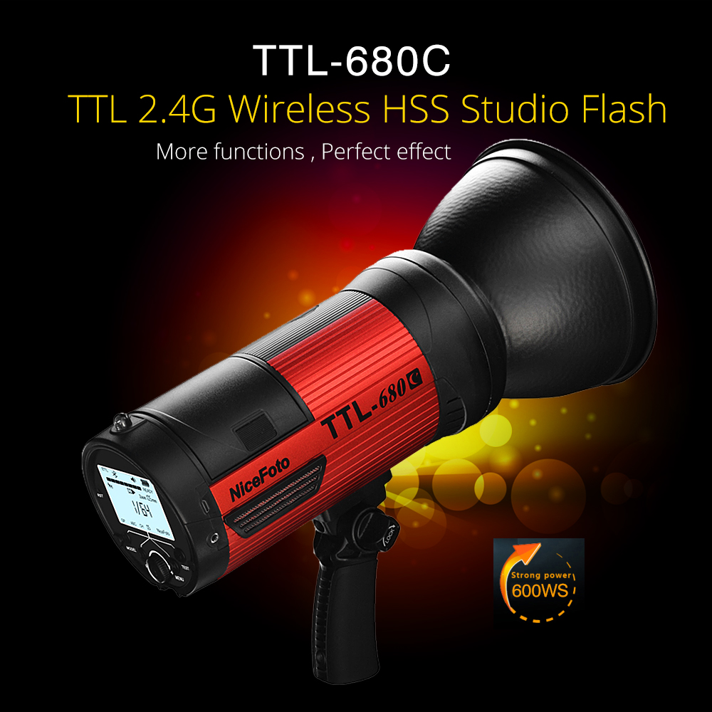 Đèn ngoại cảnh NiceFoto TTL680C 680W TTL 2.4G Wireless HSS 1/8000S Studio Flash Outdoor