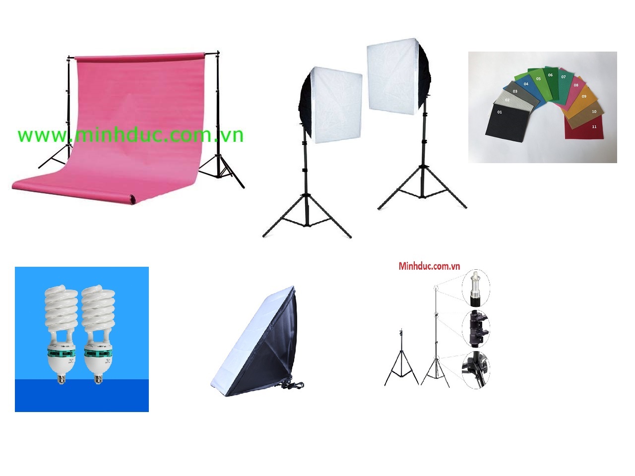 COMBO KIT CHỤP ẢNH SẢN PHẨM BAO GỒM PHÔNG (3x5m) VÀ 4 ĐÈN  MD02