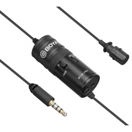 Boya BY-M1 Pro. Micro thu âm cài áo dành cho điện thoại. Cổng 3.5mm 