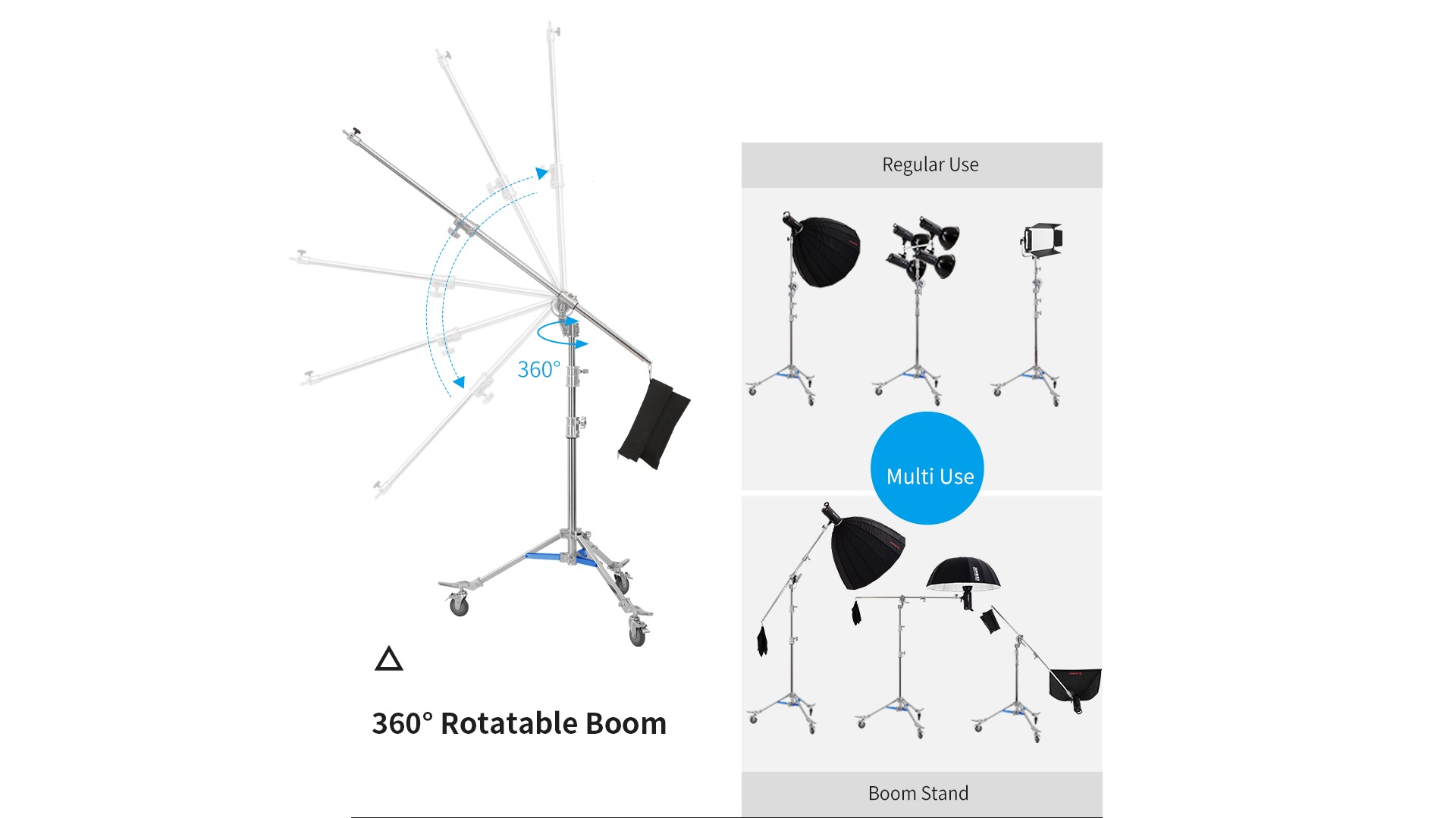 Chân Boom Inox KP250 2in1 PRO 
