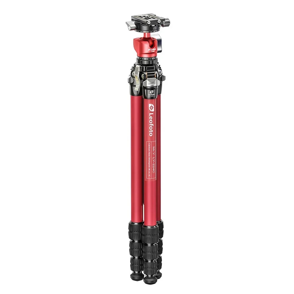 Chân tripod Leofoto LY-224CT + đầu ball LH-25 ( Red)