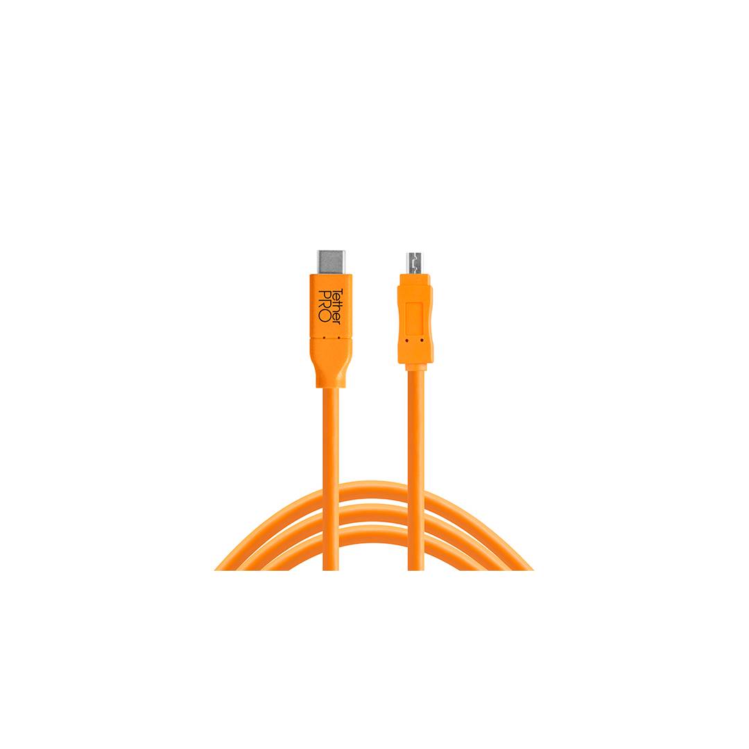 Dây Tether Tools - TetherPro USB-C to Mini-B 8Pin - Dài 4.6m  (C-Mini B8 ) CUC2615-ORG