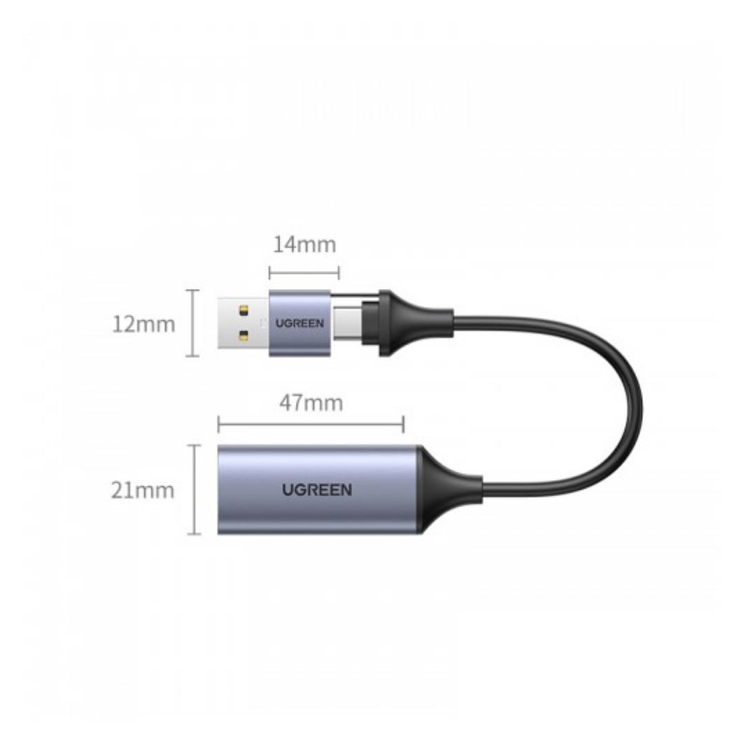 Cáp ghi hình HDMI to USB A/ USB C Video Capture Card Ugreen 40189 Chính Hãng Cao Cấp